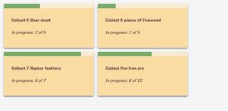 Image of a HTML card component with a progress indicator