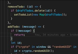 Code snippet of React code from article.